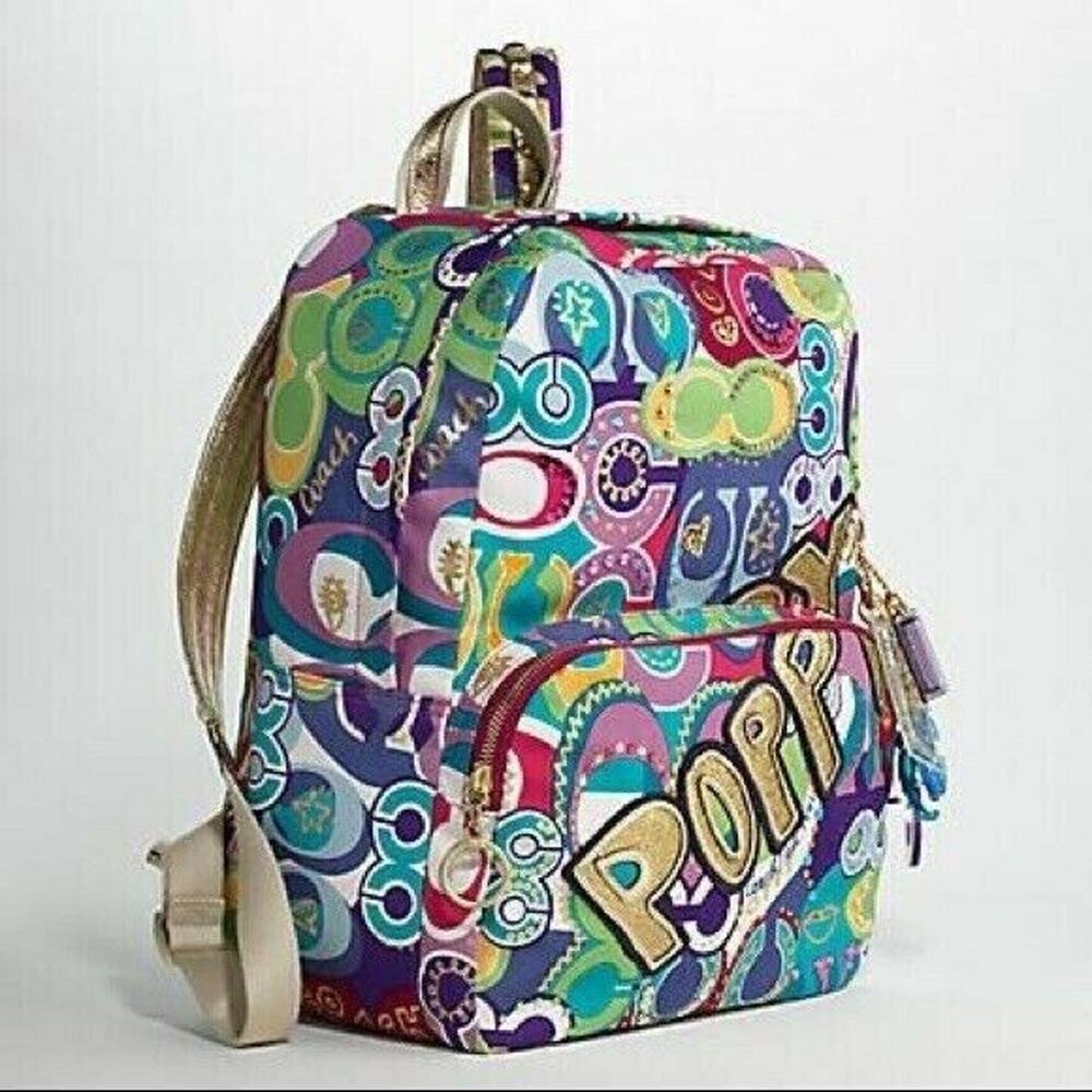COACH Limited Edition Poppy Pop C Multi Collectible Backpack Book Bag RARE! NEW - Picture 2 of 10